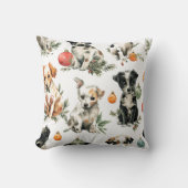 Adorable Puppies Christmas Throw Pillow Gift Idea クッション (正面)