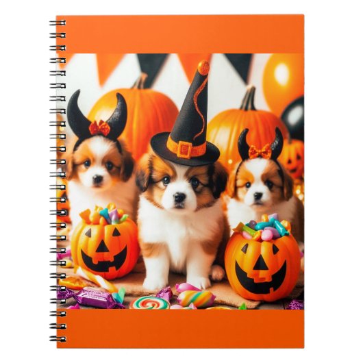 Adorable puppies halloween  ノートブック (正面)