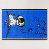 adorable puppy in autumn ジグソーパズル (横)