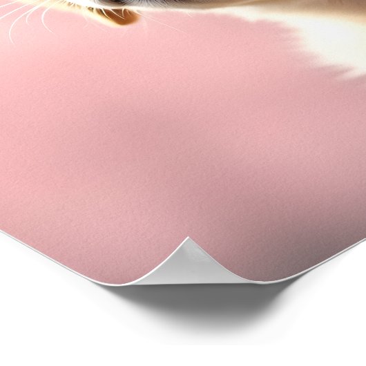 Adorable Puppy Sitting Under Blooming Cherry Trees ポスター (角)