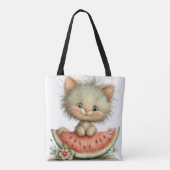 ADORABLE QUIRKY SUMMER THEMED KITTEN トートバッグ (裏面)