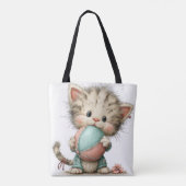 ADORABLE QUIRKY SUMMER THEMED KITTEN トートバッグ (裏面)
