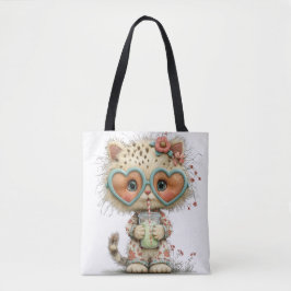 ADORABLE QUIRKY SUMMER THEMED KITTEN トートバッグ
