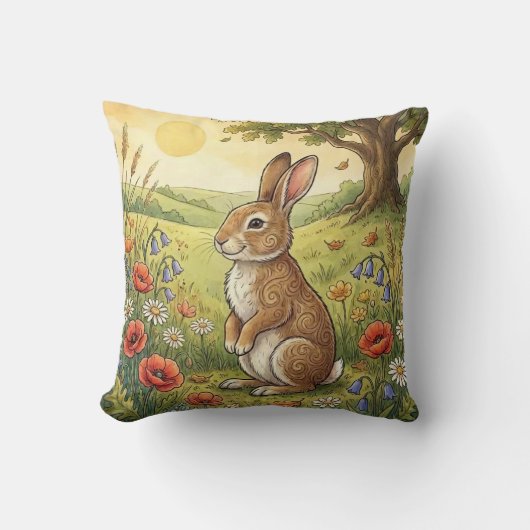 Adorable Rabbit Forest Animals  クッション (正面)