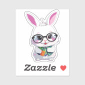 Adorable Rabbit with Sunglasses Vinyl シール (シート)