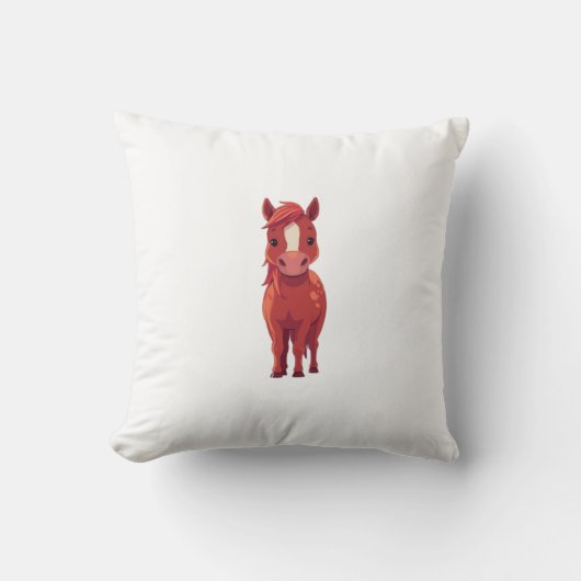 Adorable Red Chestnut horse クッション (正面)