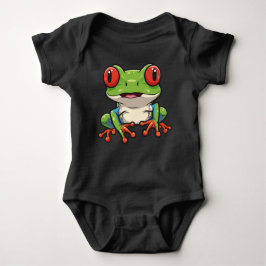Adorable Red-Eyed Tree Frog Baby Bodysuit ベビーボディスーツ