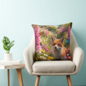 Adorable red fox and enchanted wildflower garden t クッション (椅子)