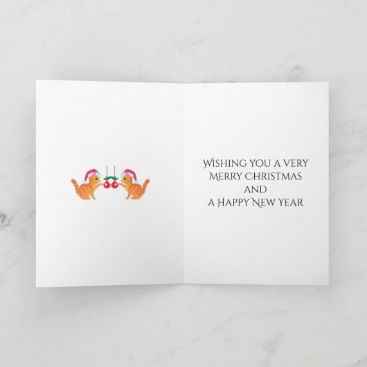 Adorable Red Tabby Kitten Christmas カード (内部)