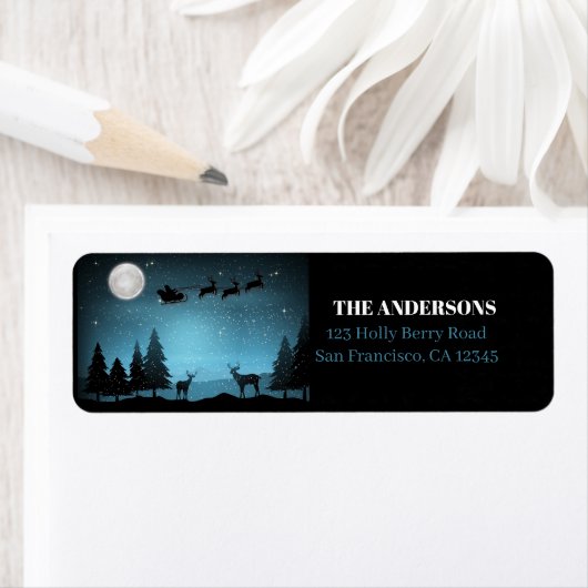 Adorable Reindeer At Night ラベル (インサイチュ)