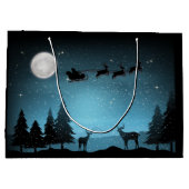 Adorable Reindeer At Night ラージペーパーバッグ (裏面)