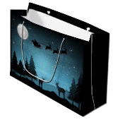 Adorable Reindeer At Night ラージペーパーバッグ (正面アングル)