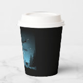 Adorable Reindeer At Night 紙コップ (左)