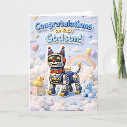 Adorable robot puppy congratulations on your godso カード (正面)