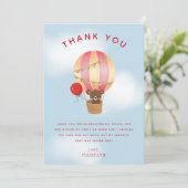 Adorable rojos Globo Aerostático Cumpleaños サンキューカード (スタンド正面)