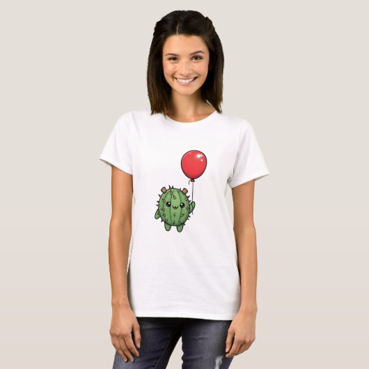 Adorable Round Cactus with Corks Tシャツ (正面フル)