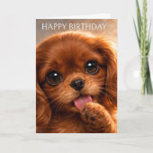 Adorable Ruby Cavalier Spaniel カード (正面)