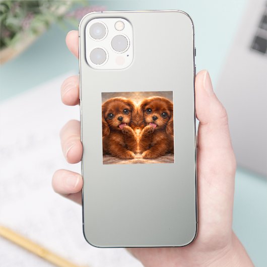 Adorable Ruby Cavalier Spaniel シール (スマートフォン)