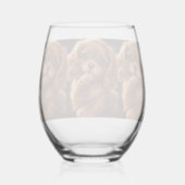 Adorable Ruby Cavalier Spaniel ステムなしワイングラス (正面)