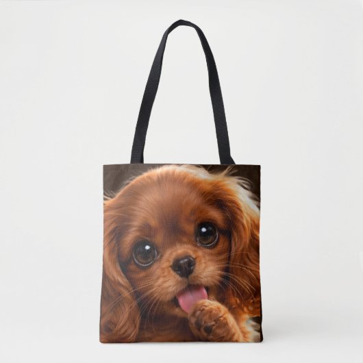 Adorable Ruby Cavalier Spaniel  トートバッグ (正面)