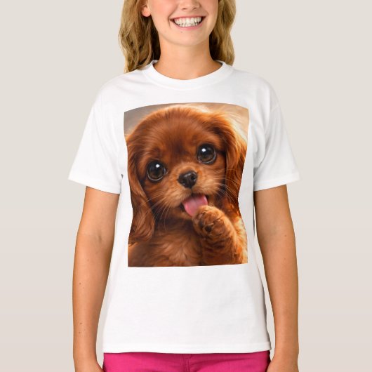 Adorable Ruby Cavalier Spaniel Tシャツ (正面)