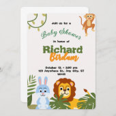 Adorable Safari Baby Shower Invitation 招待状 (正面/裏面)