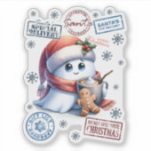 Adorable Santa Delivery Christmas Sticker シール (正面)
