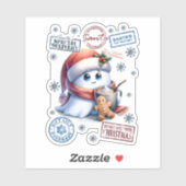 Adorable Santa Delivery Christmas Sticker シール (シート)