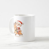 Adorable Santa & Reindeer Christmas Mug コーヒーマグカップ (正面左)