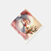 Adorable Santa Rudolph Festive Party Napkins スタンダードカクテルナプキン (角)