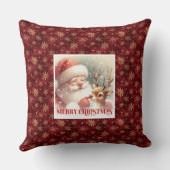 Adorable Santa Rudolph Xmas Pillow Holiday Spirit  クッション (裏面)