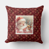 Adorable Santa Rudolph Xmas Pillow Holiday Spirit  クッション (正面)