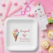 Adorable Scooped Up Ice Cream Bridal Shower ペーパープレート (パーティー)