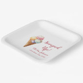 Adorable Scooped Up Ice Cream Bridal Shower ペーパープレート (傾斜あり)