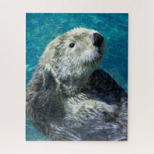 Adorable Sea Otter Cute Blue Water ジグソーパズル
