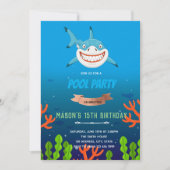 Adorable Shark Birthday Invite 招待状 (正面)