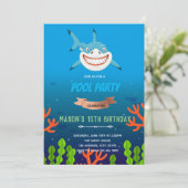 Adorable Shark Birthday Invite 招待状 (スタンド正面)