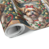 Adorable Shih Tzu Dog in Christmas Mug Cozy Art ラッピングペーパー (ロールコーナー)