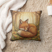 Adorable Sleeping Fox Forest Animals  クッション (ブランケット)