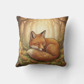 Adorable Sleeping Fox Forest Animals  クッション (裏面)