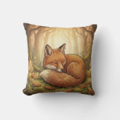 Adorable Sleeping Fox Forest Animals  クッション (正面)