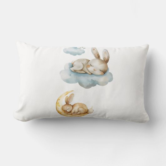 Adorable Sleeping Rabbits Cushion – Cute & Cozy Bu ランバークッション (正面)