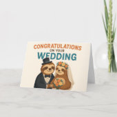 Adorable Sloth Wedding Couple – Love & Laughter Il サンキューカード (正面)