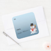 Adorable Snowman Christmas Gift Label スクエアシール (封筒)