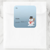 Adorable Snowman Christmas Gift Label スクエアシール (バッグ)
