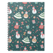 Adorable Snowman Christmas Pattern ノートブック (正面)