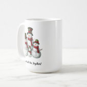 Adorable Snowman Family in Matching Hats & Scarves コーヒーマグカップ (正面左)