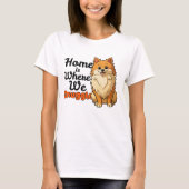 Adorable "Snuggle" Pomeranian Puppy – Cute Kawaii Tシャツ (正面)