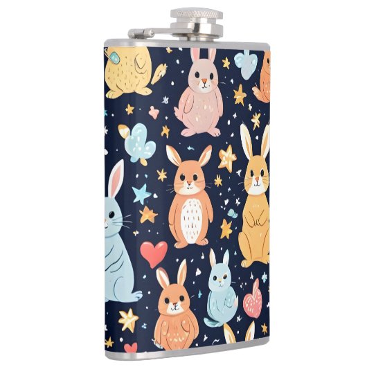 Adorable Soft Pastel Baby Animal Pattern Mug フラスク (右)