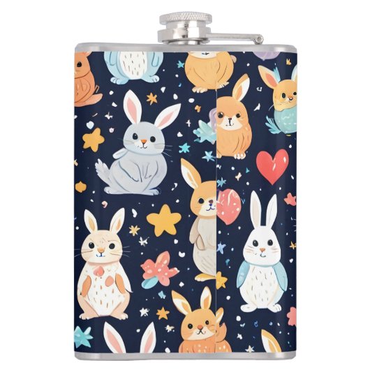 Adorable Soft Pastel Baby Animal Pattern Mug フラスク (裏面)